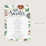 Ugly Sweater Game Guess The Christmas Carol with Answers