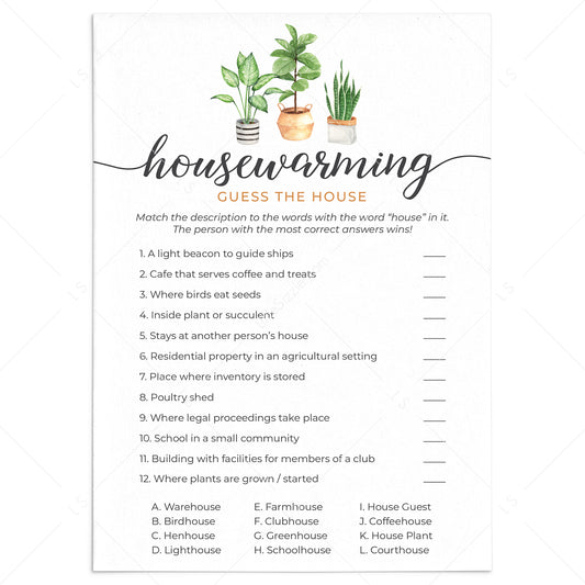 Fun Housewarming Party Game Guess The House by LittleSizzle