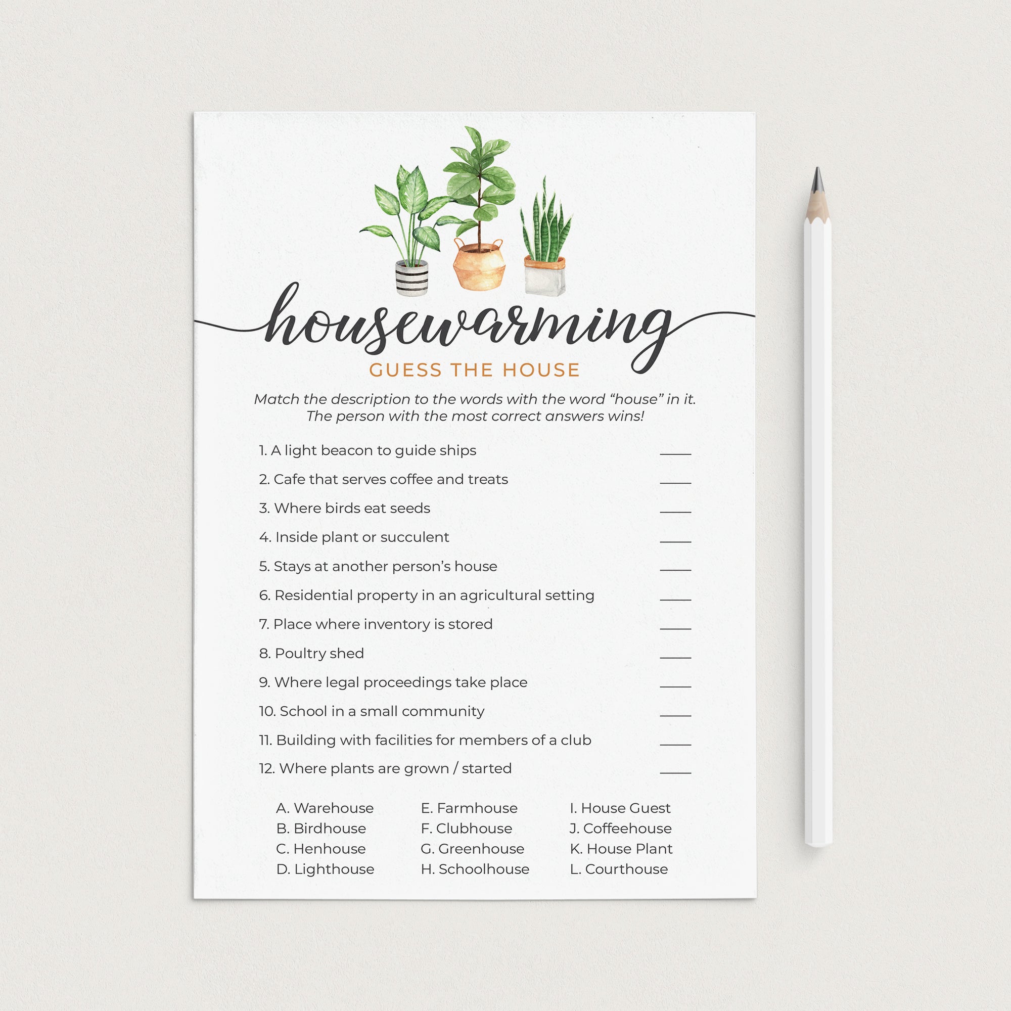 Fun Housewarming Party Game Guess The House by LittleSizzle