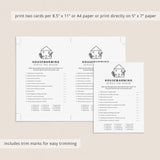 Minimalist Housewarming Party Game Printable
