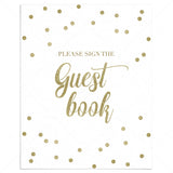 Gold guest book sign printable by LittleSizzle