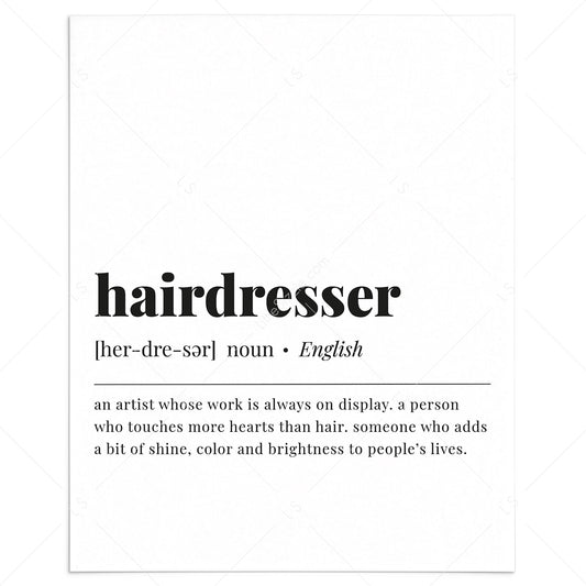Hairdresser Definition Print Instant Download by LittleSizzle