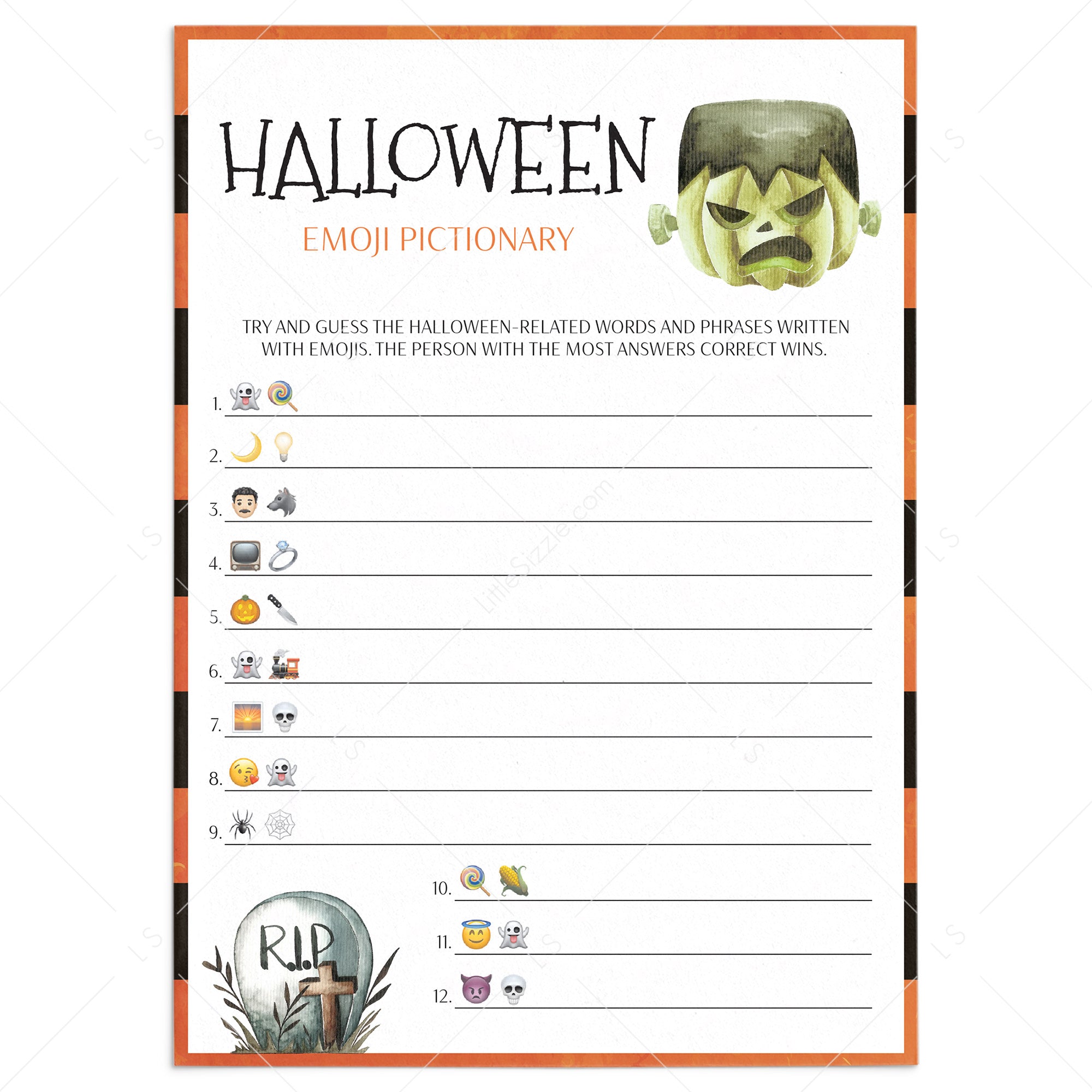 Halloween Emoji Quiz Printable Instant Download LittleSizzle halloween-emoji-quiz-printable-instant-download-littlesizzle
