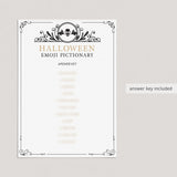 Halloween Emoji Pictionary Printable Vintage Black & Gold