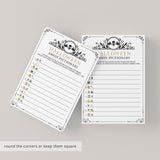 Halloween Emoji Pictionary Printable Vintage Black & Gold