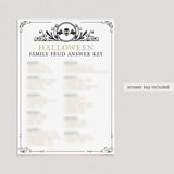 Halloween Feud Questions and Answers Printable