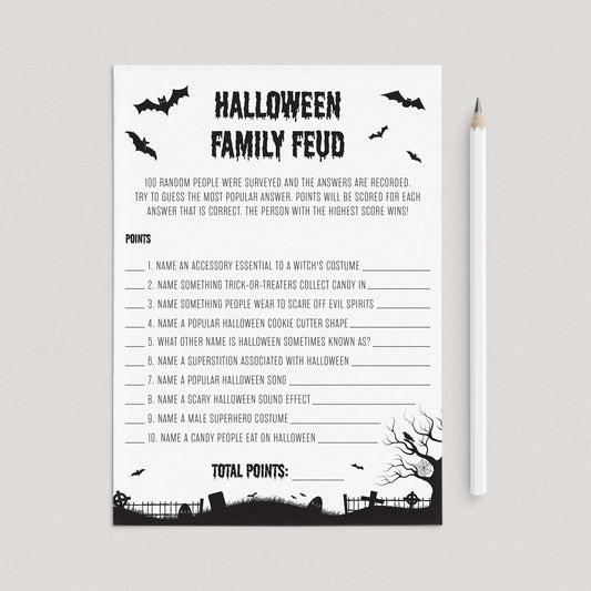 Halloween Family Feud Printable by LittleSizzle