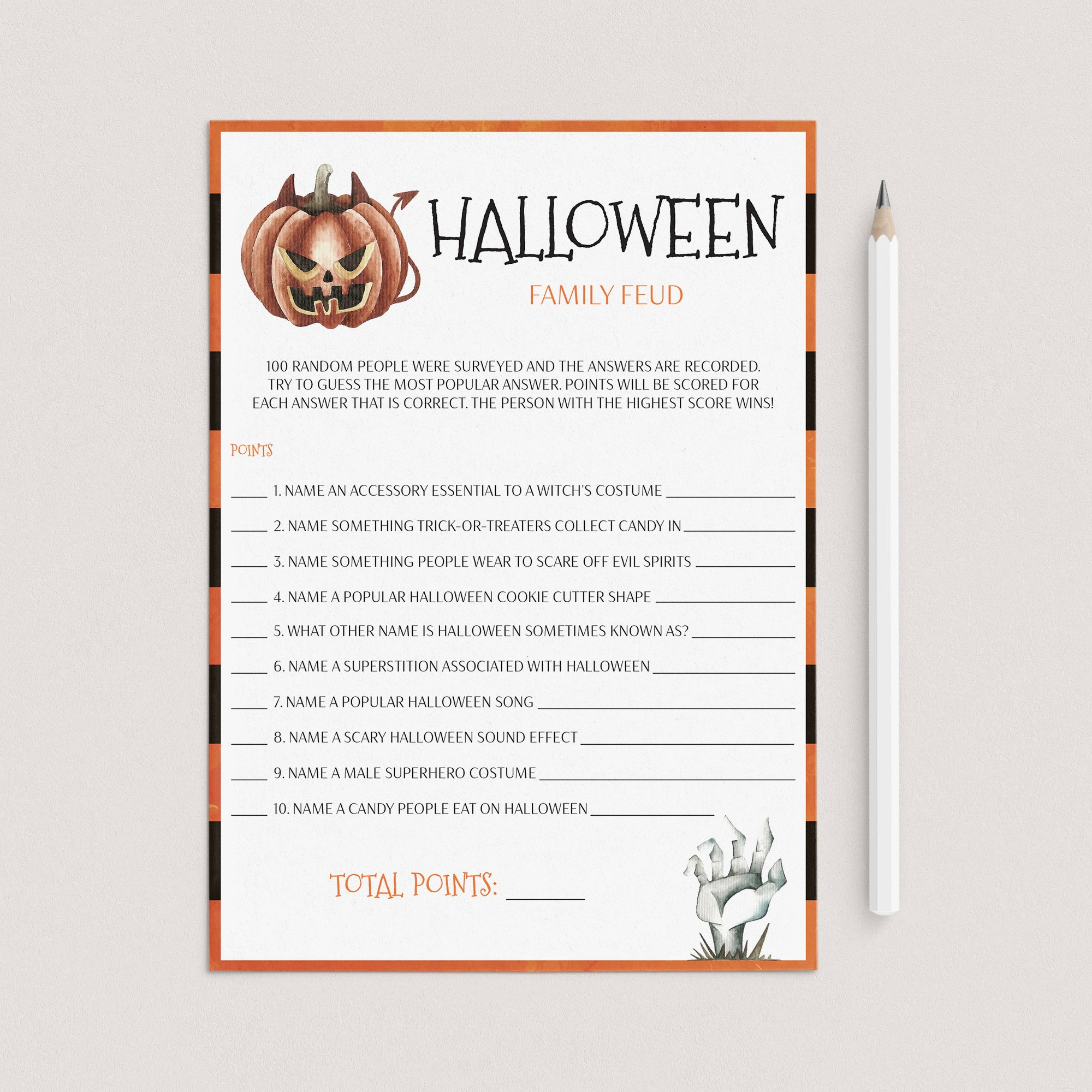 Family Feud Halloween Game for Kids & Adults by LittleSizzle