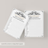 Halloween Word Scramble Printable Gold and Black Skull