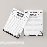 Printable Halloween Word Game for Family