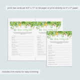 Watercolor tropical leaf baby shower printables by LittleSizzle