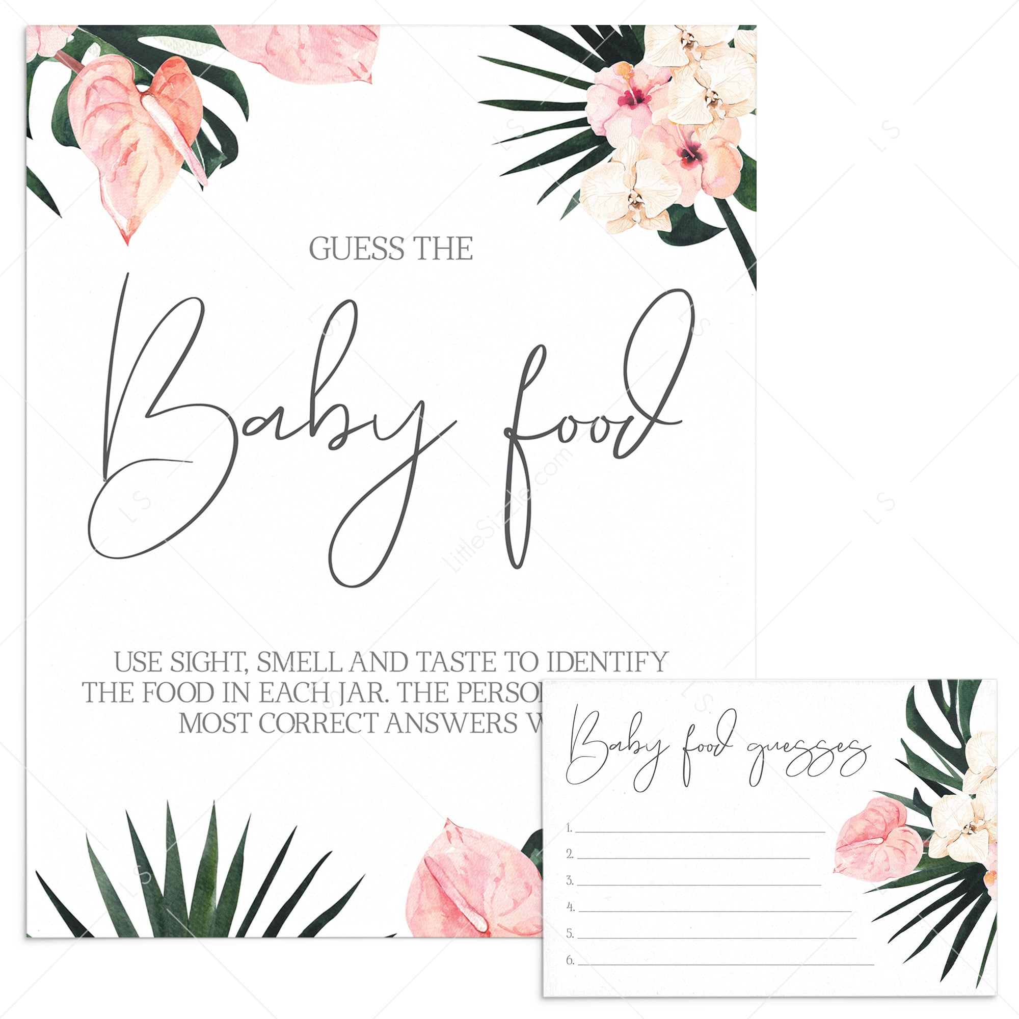 Summer Baby Shower Activity Guess The Baby Food by LittleSizzle