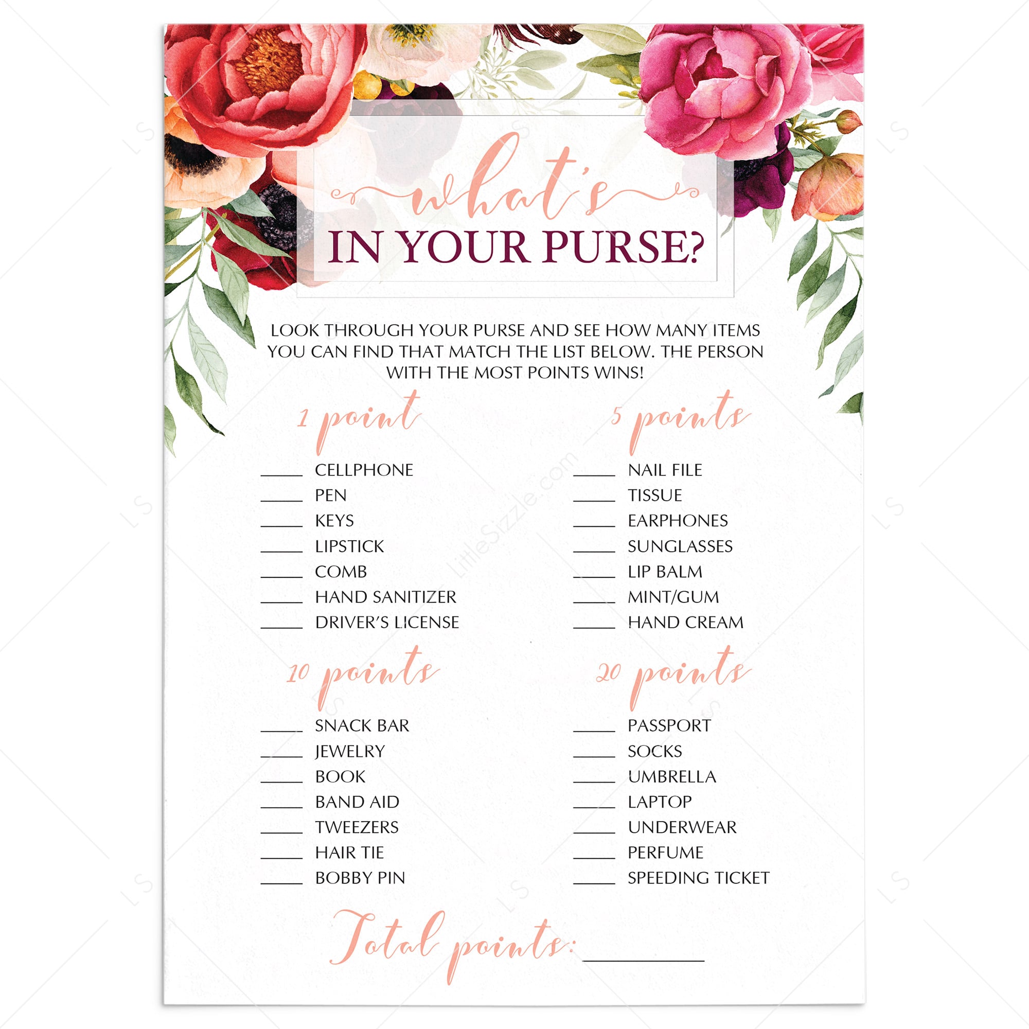 hilarious bridal shower game cards template by LittleSizzle