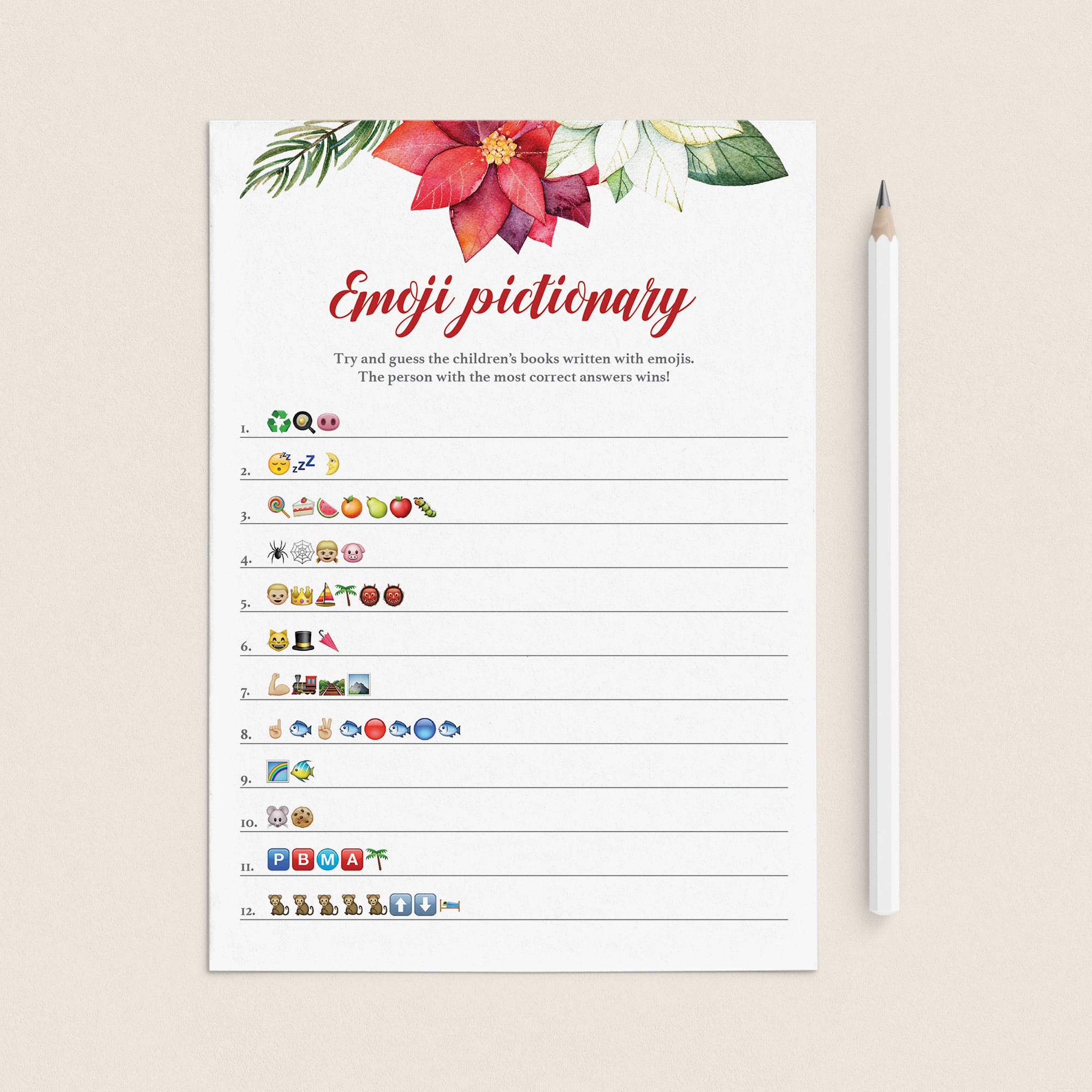 Christmas Baby Shower Emoji Game Printable by LittleSizzle