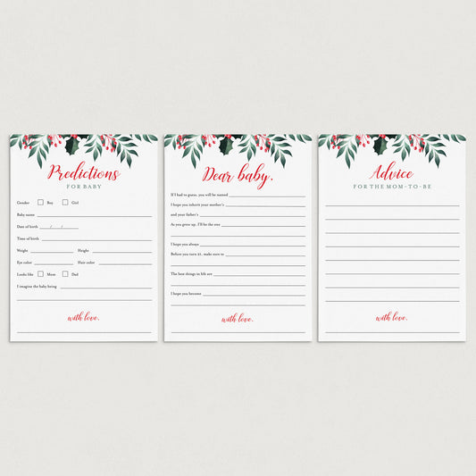 Christmas Theme Baby Shower Games Bundle Printable by LittleSizzle