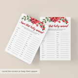 Red And Green Baby Shower Games Package Printable