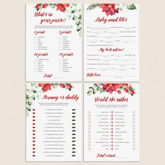 4 Holiday Baby Shower Games Printable by LittleSizzle