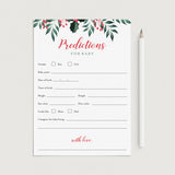 Holiday Greenery Baby Shower Predictions Card Printable by LittleSizzle