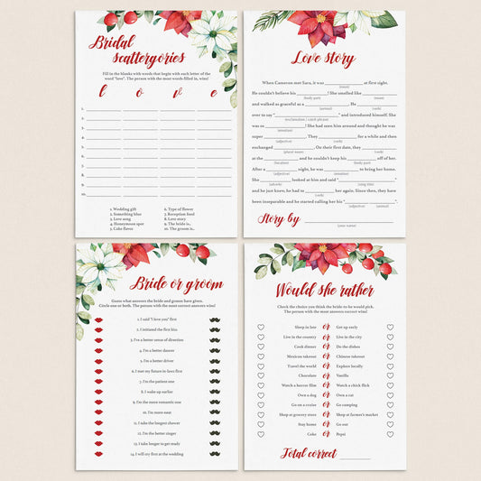 Christmas Bridal Shower Games Bundle Download by Littlesizzle