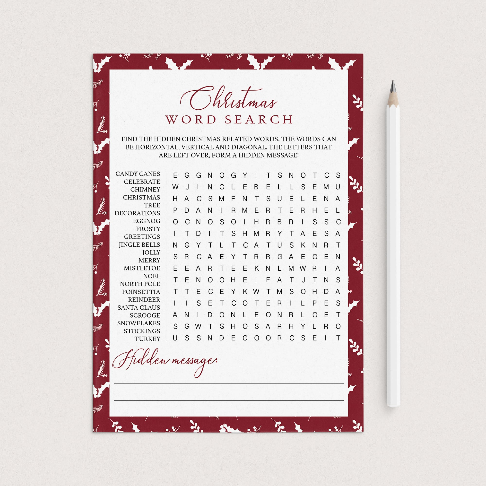 Christmas Word Search Game Download by LittleSizzle