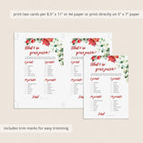 Red Floral Baby Shower Purse Raid Game