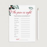 Winter Greenery Baby Shower Game The Price Is Right Printable by LittleSizzle