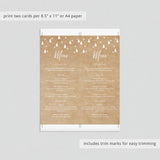 Rustic Holiday Menu Template Instant Download