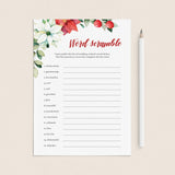 Winter Wedding Word Scramble Game Instant Download by LittleSizzle