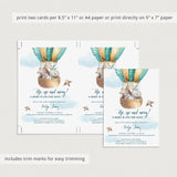 Hot Air Balloon Baby Shower Invitation Templates