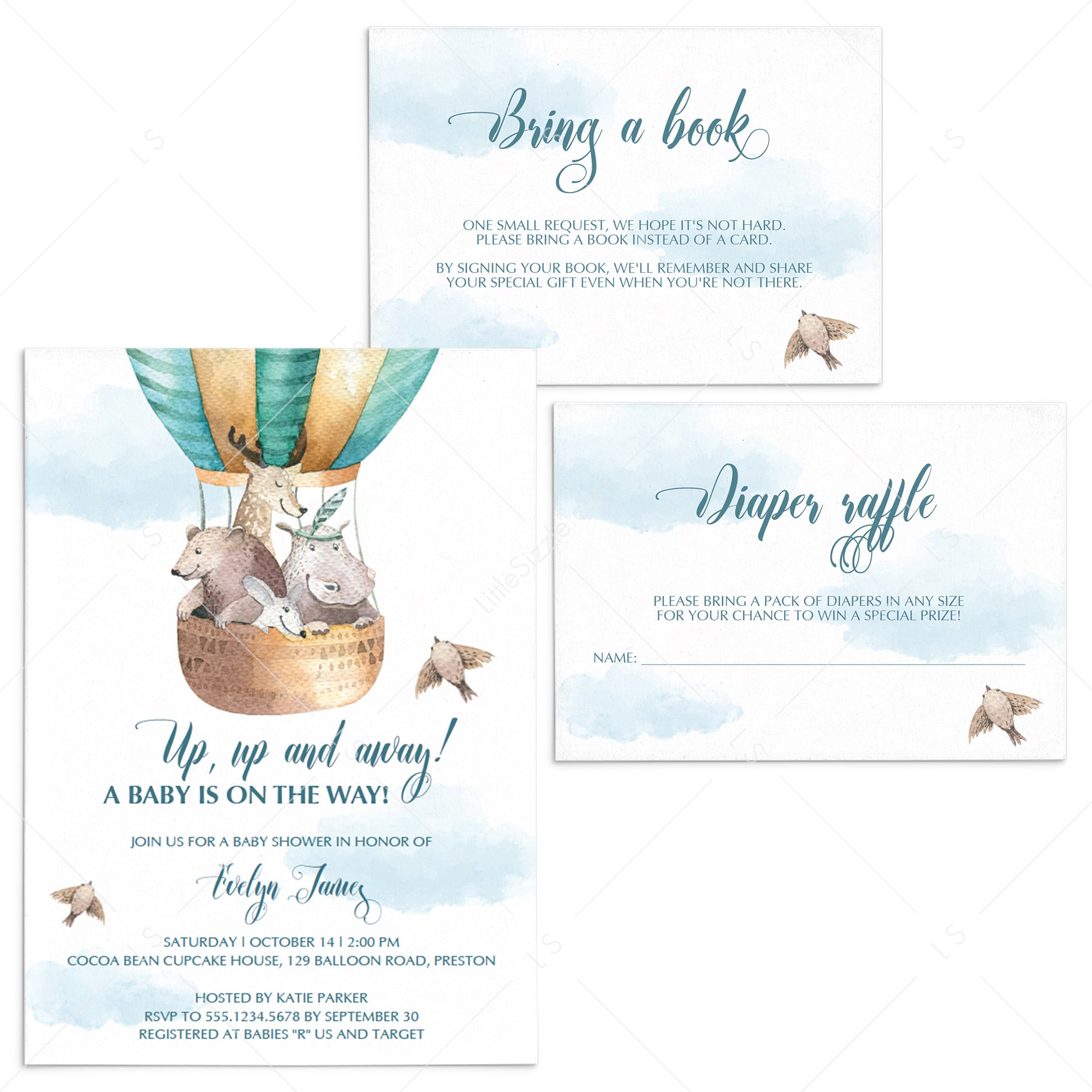 Hot air balloon baby shower printable by LittleSizzle