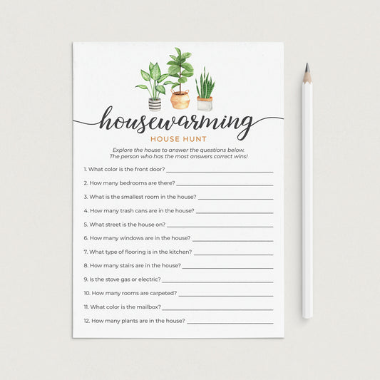 Housewarming Scavenger Hunt Printable