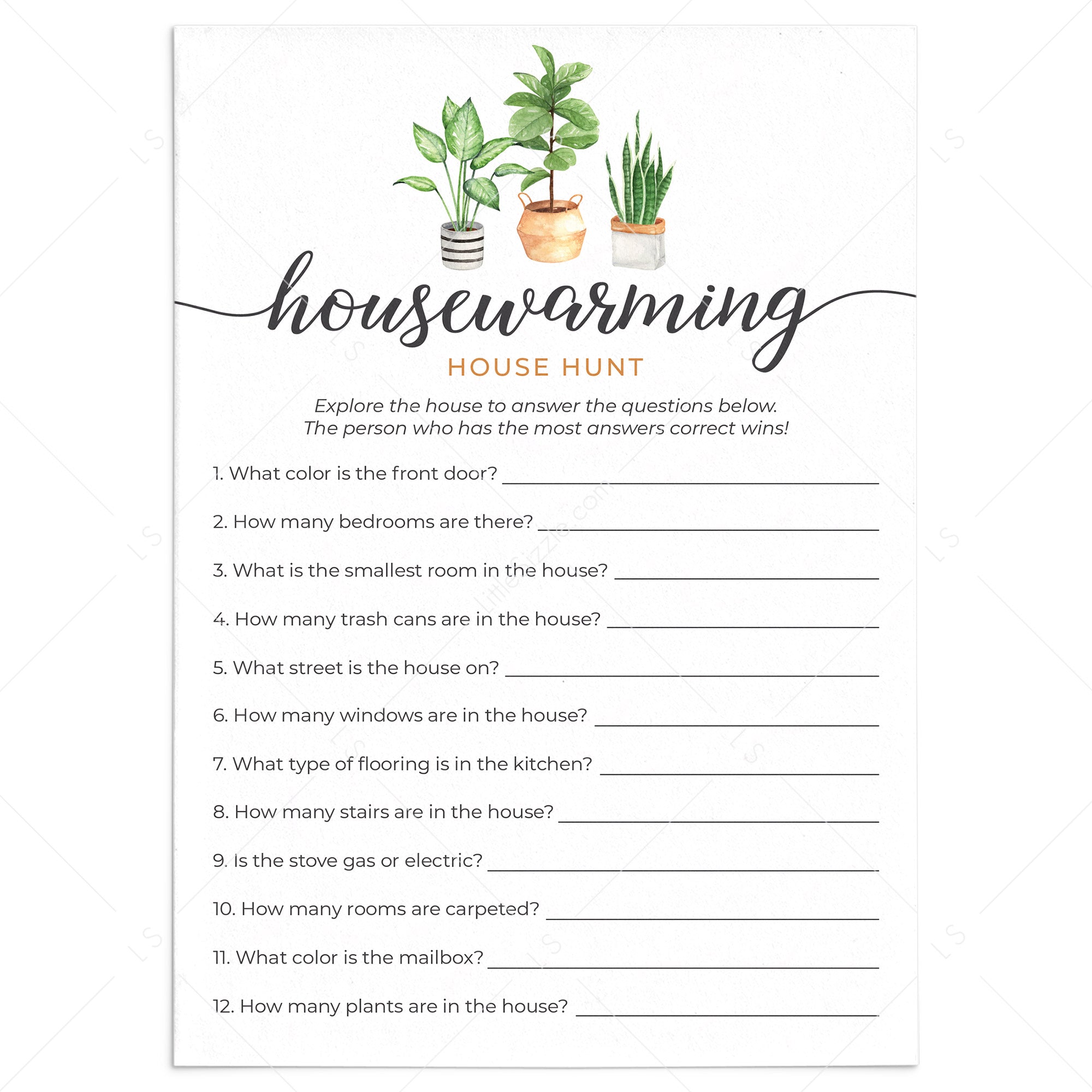 Housewarming Scavenger Hunt Printable by LittleSizzle