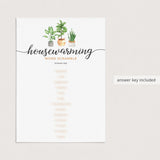 Housewarming Word Scramble with Answer Key Printable