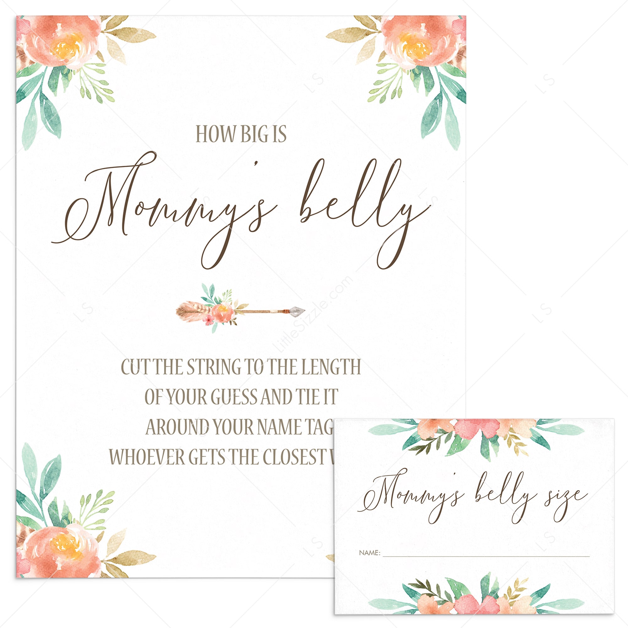 Funny Baby Shower Activity How Big Is Mommy's Belly by LittleSizzle