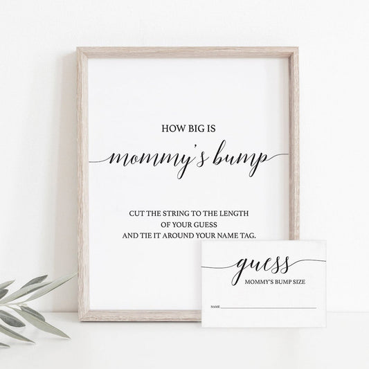 How Big Is Mommy's Bump Game Simple Baby Shower Printable by LittleSizzle