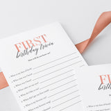 First Birthday Trivia How Well Do You Know The Birthday Girl Printable