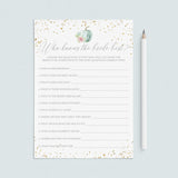 Fall In Love Bridal Shower Game Who Knows The Bride Best by LittleSizzle