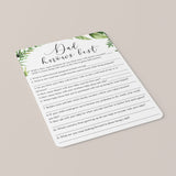 Botanical Baby Shower Game Dad Knows Best Printable