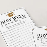 2025 How Well Do You Know the Graduate Printable Game Cards