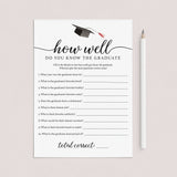 Who Knows The Graduate Best Game Printable by LittleSizzle