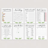 HUge bridal shower games package printable greenery leaves by LittleSizzle