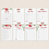 Huge Red and Greenery Baby Shower Games Package by LittleSizzle