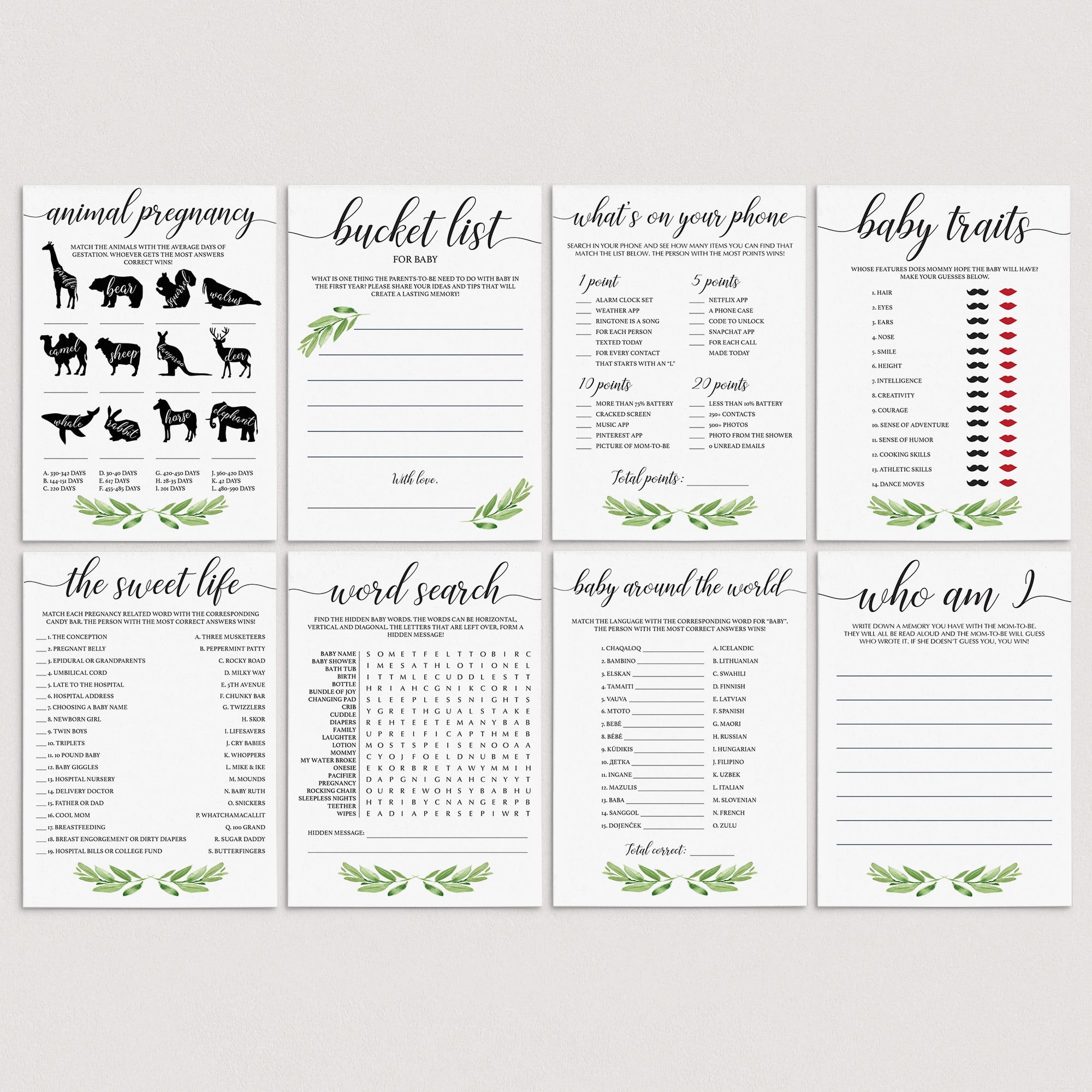 Games for Gender Neutral Baby Shower Printable by LittleSizzle