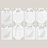 Greenery Baby Shower Games Package with 8 Popular Games by LittleSizzle