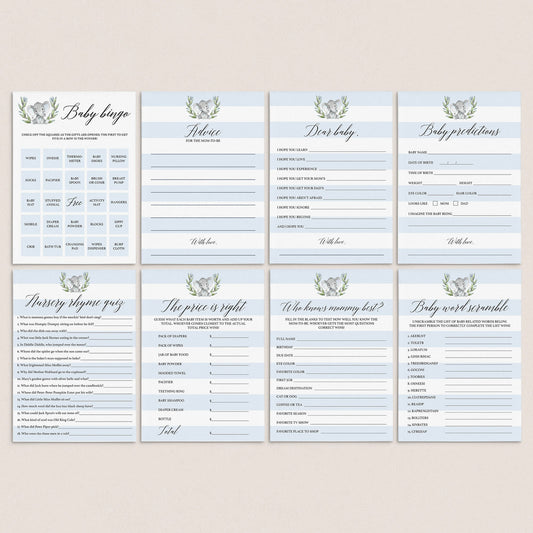 Elephant baby shower games by LittleSizzle