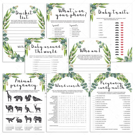 Gender Neutral Baby Shower Game Pack Instant Download by LittleSizzle