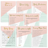 Pink and gold printable baby shower games by LittleSizzle