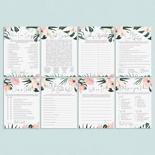 Summer Bridal Shower Games and Activities Printable by LittleSizzle