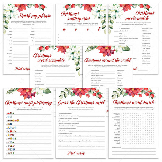 Huge Holiday Party Games Bundle Red And Green by LittleSizzle