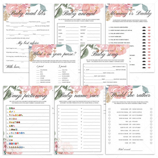 Fun Baby Shower Games Bundle XL Instant Download by LittleSizzle